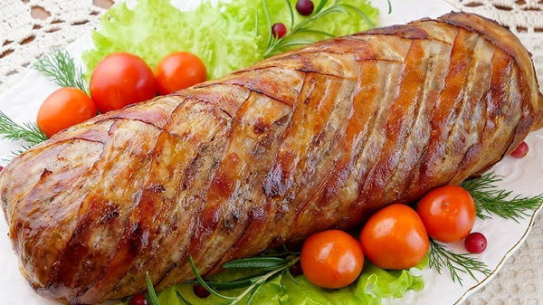 Рецепт мясного рулета с начинкой