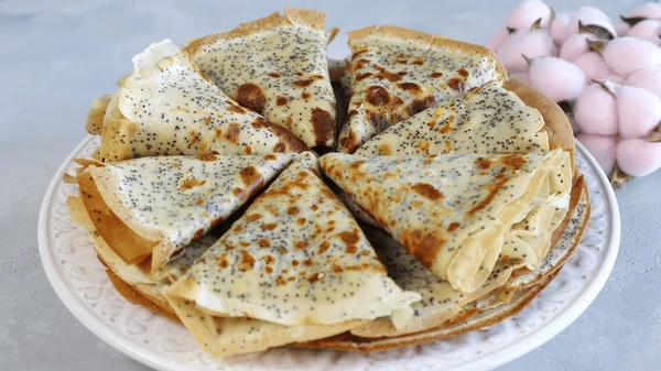 Тонкие лимонно-маковые блины пошаговый рецепт приготовления