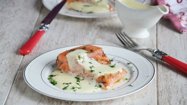 Полезный ужин: семга, тушеная в сливках