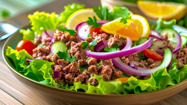 Салат с бургером: простой и сытный ужин для всех и каждого