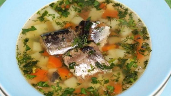Рецепт супа с рыбными консервами