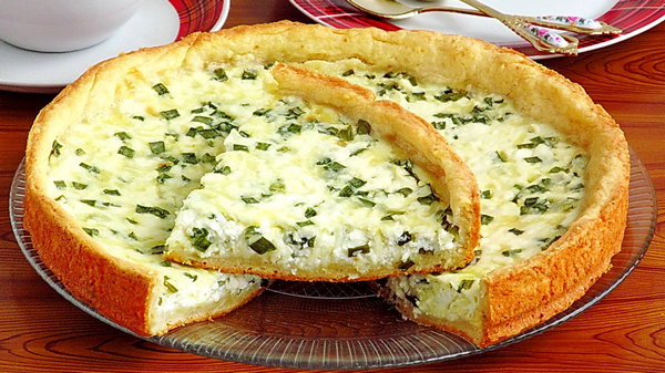 Рецепт открытого пирога с творогом и сыром в духовке
